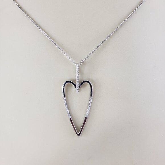 14 Karat White Gold Diamond Heart Pendant #22866 - Picture 8 of 8